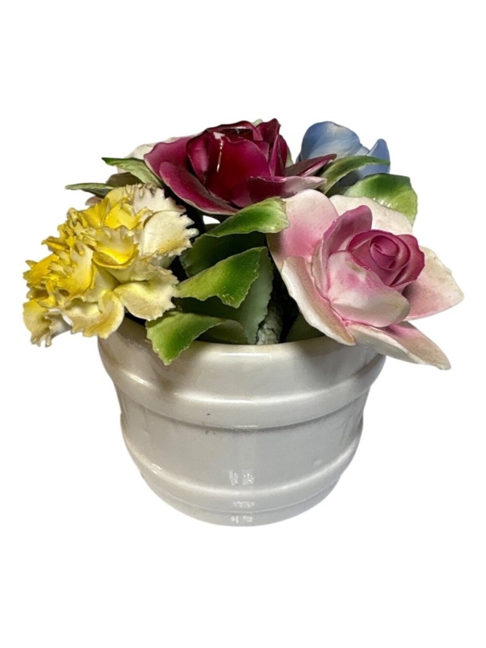 Vtg Ceramic Floral Arrangement The Princess Collection 3.5" Rose Carnation UK